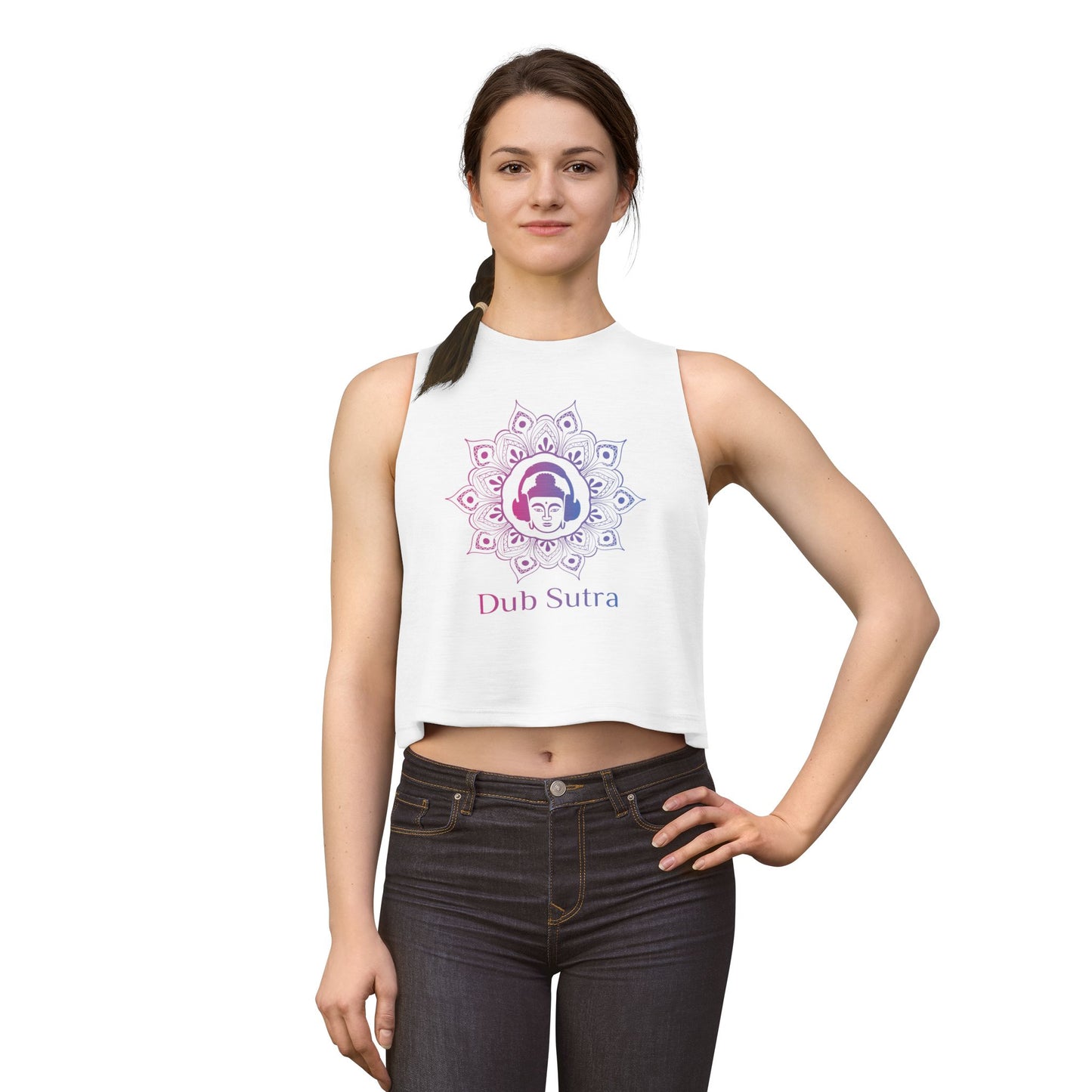 Dub Sutra Women's Crop Top — Yoga Buddha Mandala Tank